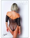 Body noir avec manches 3/4 - Le Numéro 2 - Collection Strass 