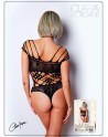 Body noire en résille et lanières - Le Numéro 1 - Collection Body 