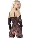 Combinaison short en résille noire 