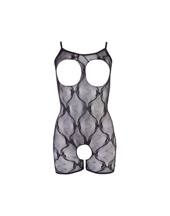 Combinaison short en résille noire 