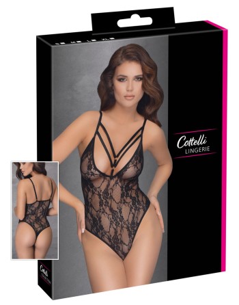 Body string en fine dentelle noire 