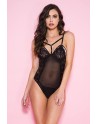 Body noir transparent avec dentelle 