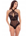 Body dentelle et résille noir - REN50018-BLK