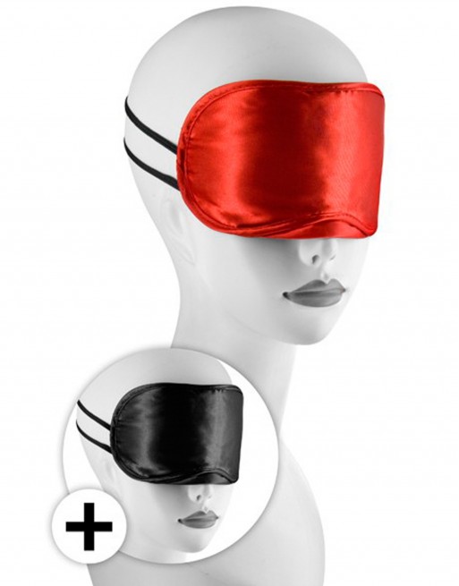 Large masque satin lot de 2 rouge et noir - CC570038 Large masque satin lot de 2 rouge et noir - CC570038