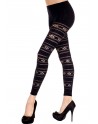 Legging fin voile noir motif floral - MH35827BLK