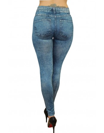 Legging bleu effet jean délavé - FD1016