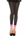 Legging fin opaque noir dentelle rose - MH7478BKP