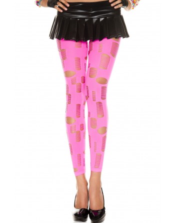 Legging rose fluo ajouré petits et grands trous - MH35472NEP