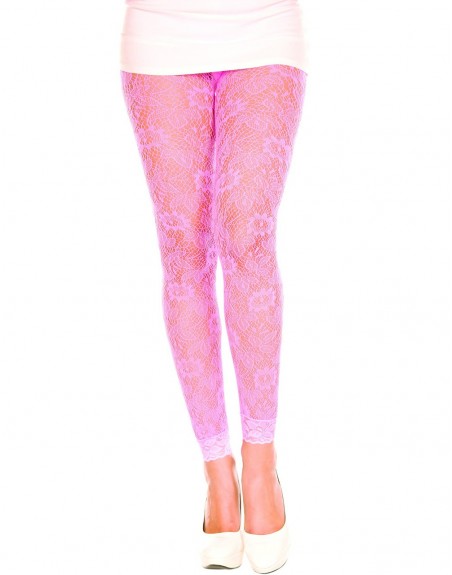 Legging fin dentelle rose - MH35046NEP