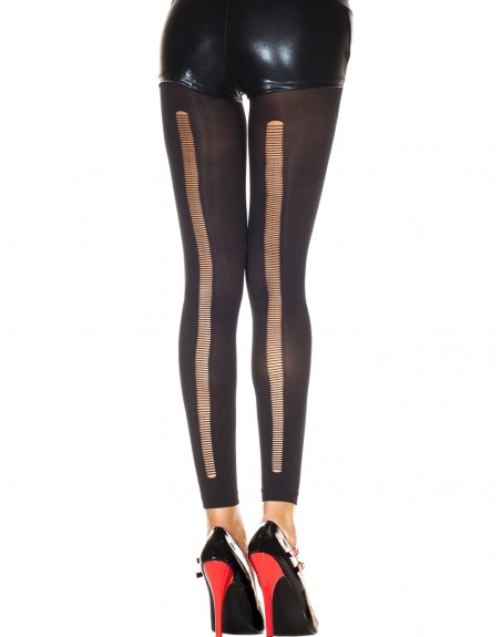 Legging noir fashion et fin ajouré sur l'arrière - MH35241BLK