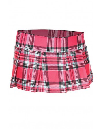 Mini-jupe plissée rose vif style ecossais - ML25074HPK
