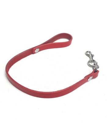 Laisse courte cuir Rouge