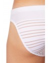 Slip brief blanc rayé opaque et transparent - LM906-61WHT