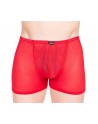 Boxer fine résille rouge - LM92-67RED