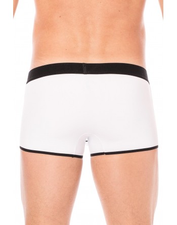 Mini-Pants blanc échancré avec zip - LM2003-68WHT