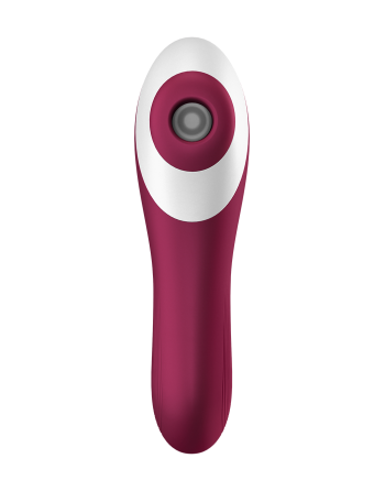 2 en 1 Vibromasseur et stimulateur de clitoris USB rouge Dual Crush Satisfyer - CC597786