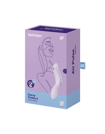 2 en 1 Vibromasseur et stimulateur de clitoris USB violet Curvy Trinity 2 Satisfyer - CC597788