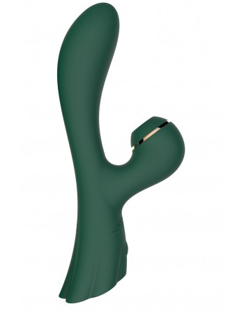 Vibromasseur double stimulation point G et clitoris par succion vert USB - FAIRYGREEN