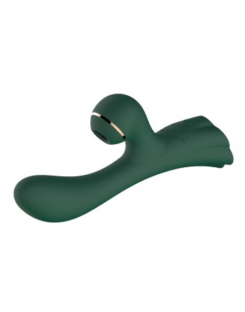 Vibromasseur double stimulation point G et clitoris par succion vert USB - FAIRYGREEN