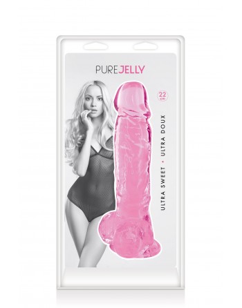 Gode jelly rose ventouse taille XL 22cm - CC570132