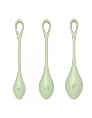 Set de 3 boules de geisha vert pastel Yoni Power 2 Satisfyer - CC597752