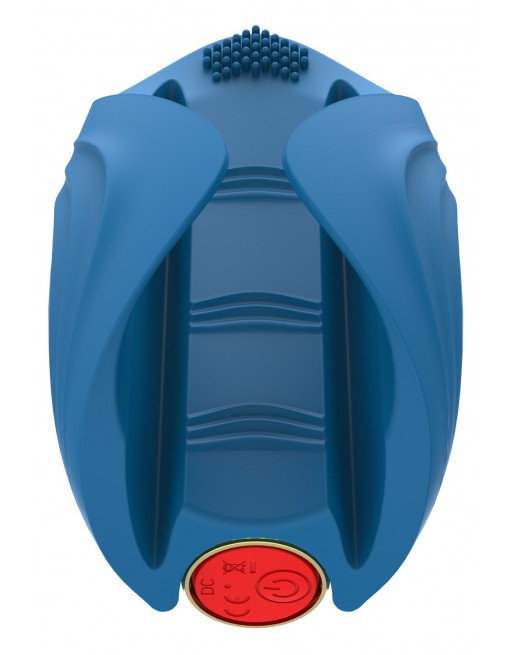 Masturbateur vibrant bleu en silicone, USB MILO - WS-NV524
