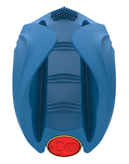 Masturbateur vibrant bleu en silicone, USB MILO - WS-NV524