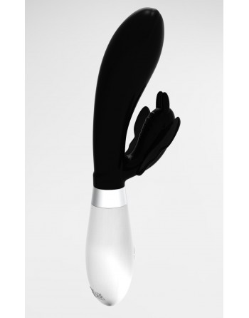 Vibromasseur rabbit noir papillon silicone - VV168