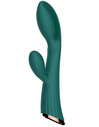 Vibromasseur vert avec stimulateur de clitoris LRIS USB - LRISGREEN