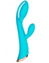 Vibromasseur bleu avec stimulateur de clitoris LRIS USB - LRISBLUE