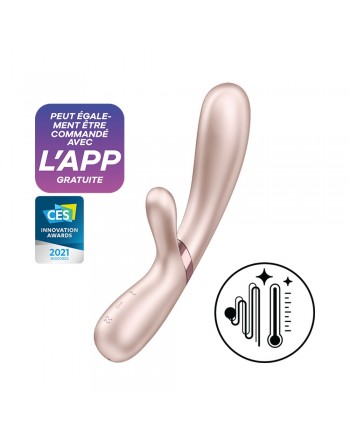 Vibromasseur rabbit nacré chauffant USB connecté Hot Lover Satisfyer - CC597748